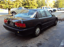 1993 HONDA ACCORD EX , 2.2L AUTO 4DR, COLOR BLACK, STK A14165